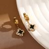 Titanium Steel Material, Genuine Gold Electroplating, Non Fading Fashion, Lucky Clover Earrings