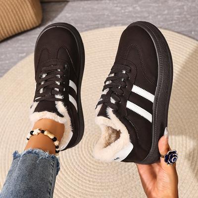 Зимние Новые Женские Повседневные Туфли на Флисовой Подкладке Водонепроницаемые Нескользящие Прочные Удобные Теплые Бесплатная Доставка Женская Обувь