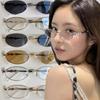 INS Rhinestone Sunglasses Y2k Anti-Blue Light Spectacles Convenient Retro Frame Eyewear  Unisex