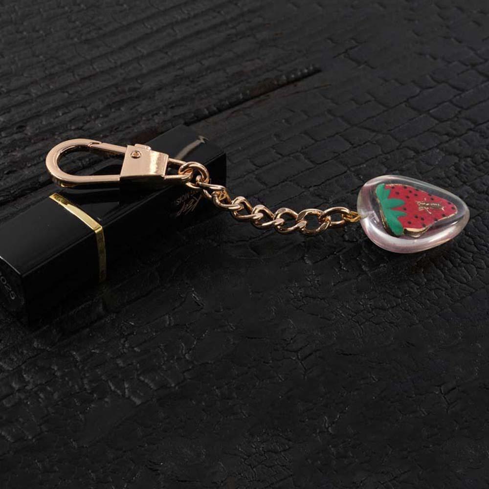 Ornaments Strawberry Keychain 3D Crafts Car Keyring Crystal Strawberry Pendant Lady/Women