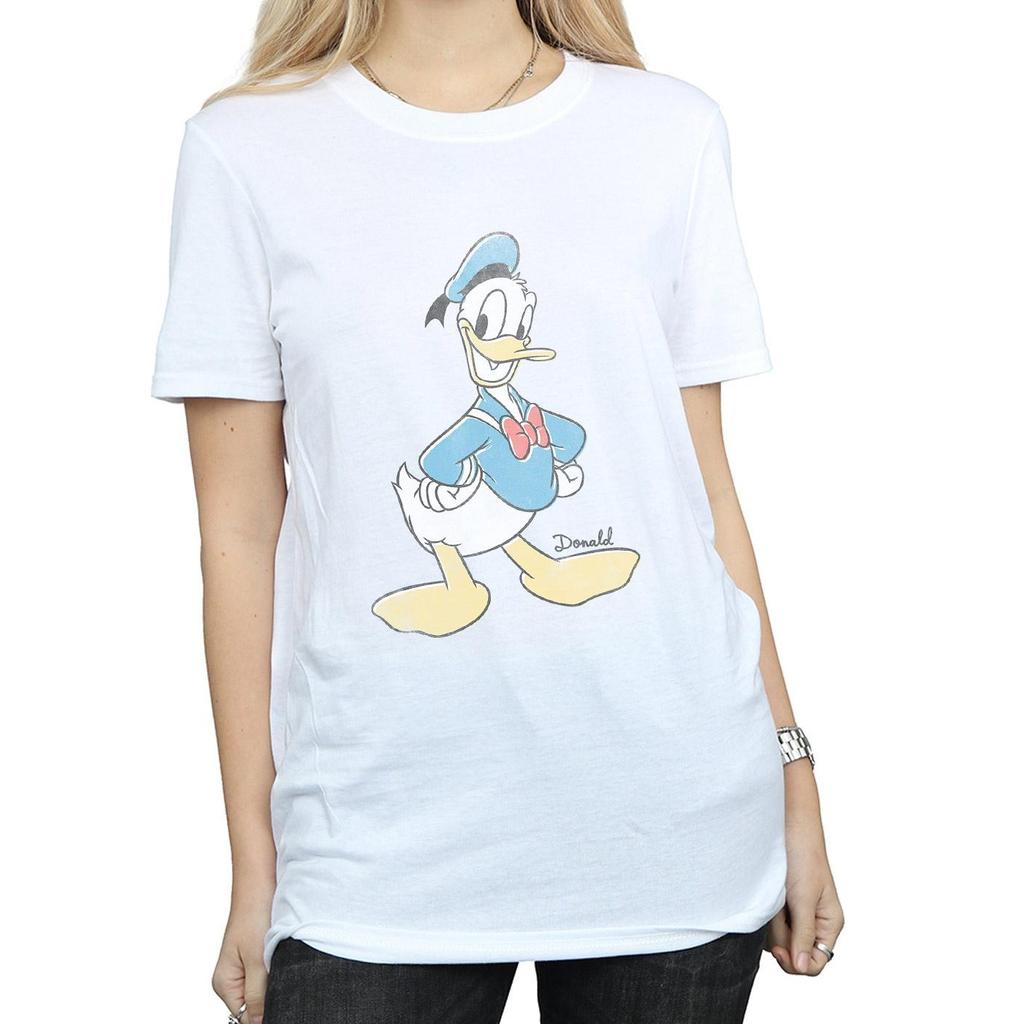 Disney Womens/Ladies Donald Duck Classic Donald Cotton Boyfriend T-Shirt
