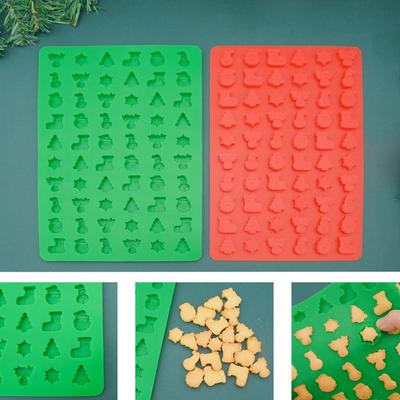 60-гнездная силиконовая форма для шоколада в виде елки, снежинки, носка, печенья, конфет, желе, форма для льда, украшение для торта в виде Санты