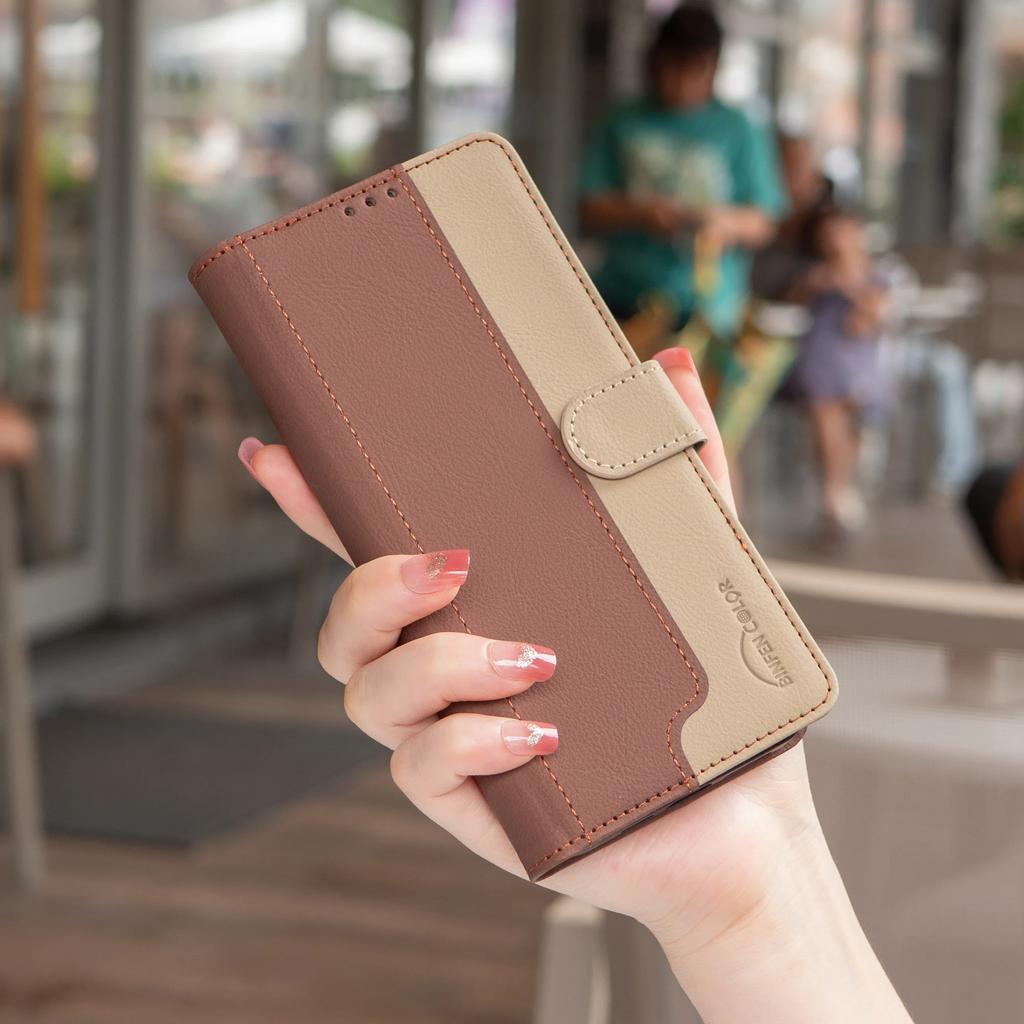 Кожаный чехол-книжка с магнитным откидным клапаном для карт для Xiaomi 14T Pro Redmi Note 14 Pro+ 14C Чехол с подставкой для карт Блокировка RFID BF33