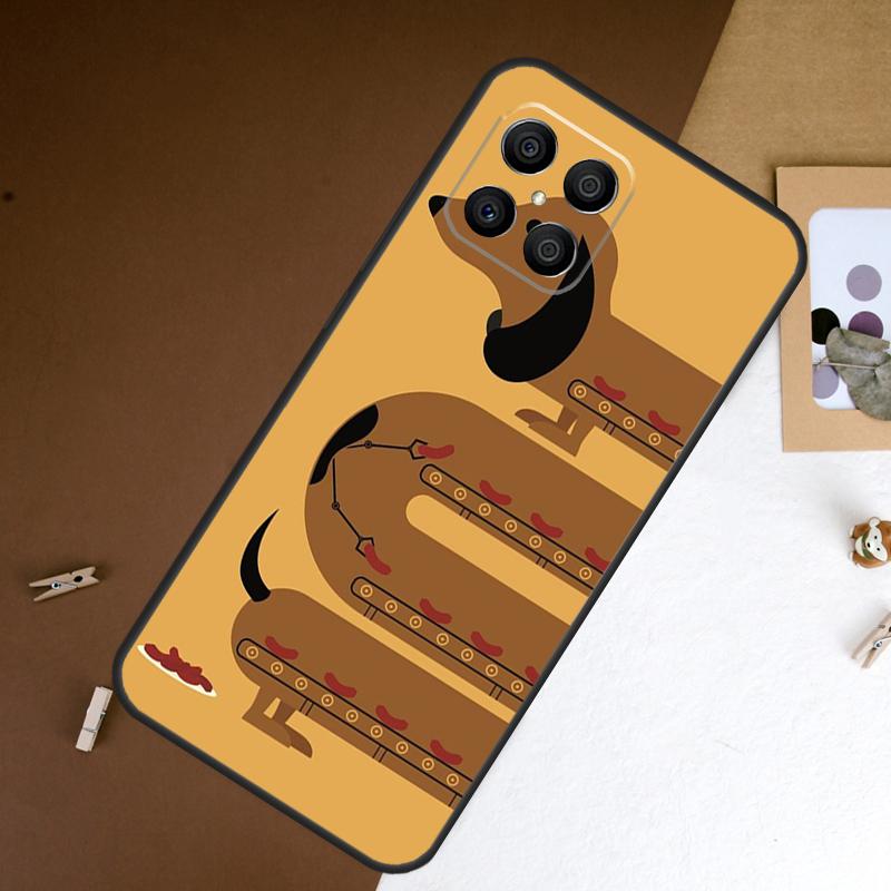 Cartoon Dachshund Sausage Dog Case For Honor 70 50 90 Lite Magic 6 5 Pro Cover For Honor X8a X9a X7a X6a X9b X8 X9 X7 8X