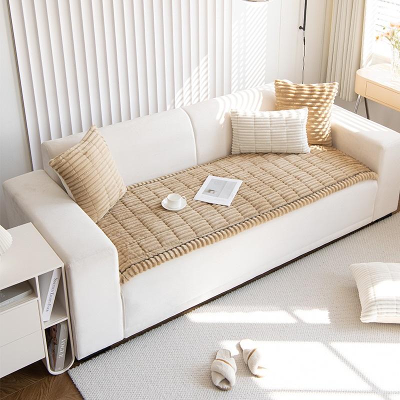 Simple Plush Sofa Cushion Non-slip Winter Thickened Sofa Cushion Warm Plush Non-slip