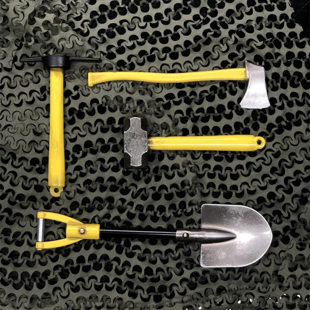Мини 4 шт. металлическая лопата, молоток, топор, кирка, инструмент для 1/10 радиоуправляемого автомобиля TRX4 SCX10 D90