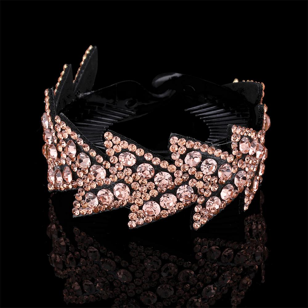 Модные женские заколки со стразами и жемчугом, цветок, хрустальная заколка для волос, когти, птичье гнездо, твист-клип