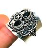 Black Spinel Gemstone 925 Silver Plated Handmade Jewelry Ring Size 14
