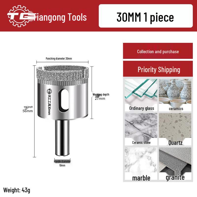 Tiangong Glass & Tile Hole Saw for Drilling and Enlarging Marble and Tile Holes