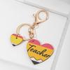 English Letter Teacher's Day Keychain Wooden Teacher Education Pendant  Thanksgiving Gift