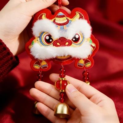 Красные украшения на Праздник Весны Традиционный культурный кулон со львом Вышитая лошадь Подвеска Атмосфера Талисман удачи