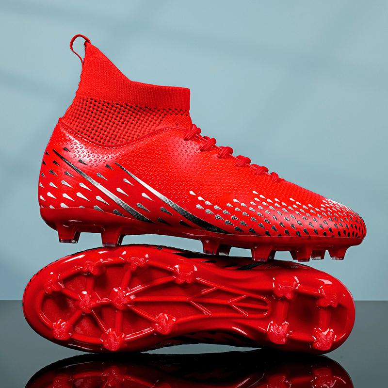 Fashion Men Football Boots Long Spikes High Ankle Soccer Shoes AG/TF Kids Outdoor Grass Cleats Soccer Boots Training Sport Football Shoes