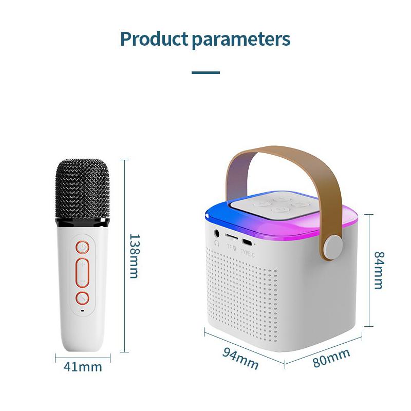 Беспроводные двойные микрофоны Y1 Караоке-машина KTV DSP-система Bluetooth 5.3 PA-динамик HIFI Стереообъемный звук RGB Красочные светодиодные огни