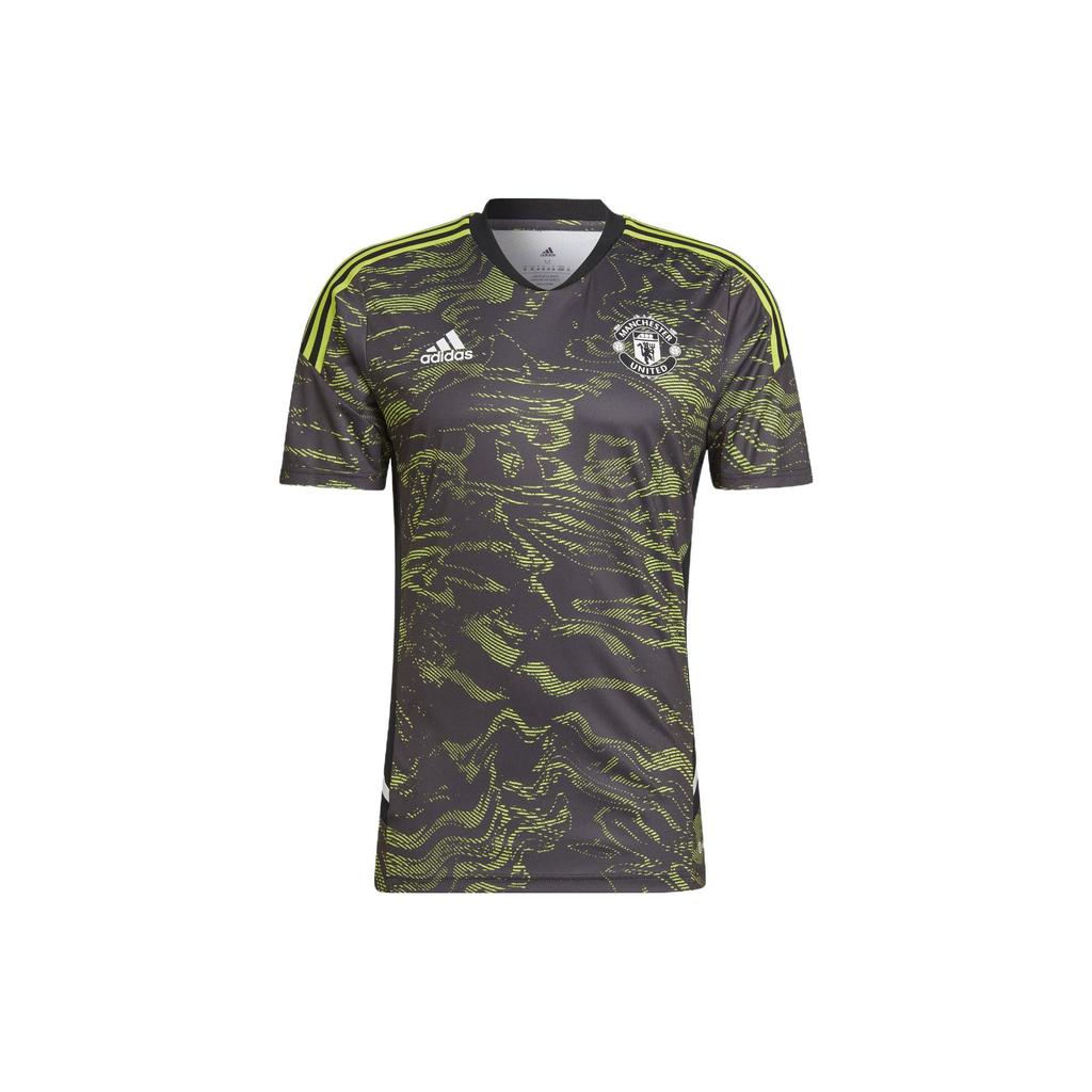 Adidas Manchester United Condivo 22 Training Jersey Semi Solar Slime/Black Men Streetwear HE6682
