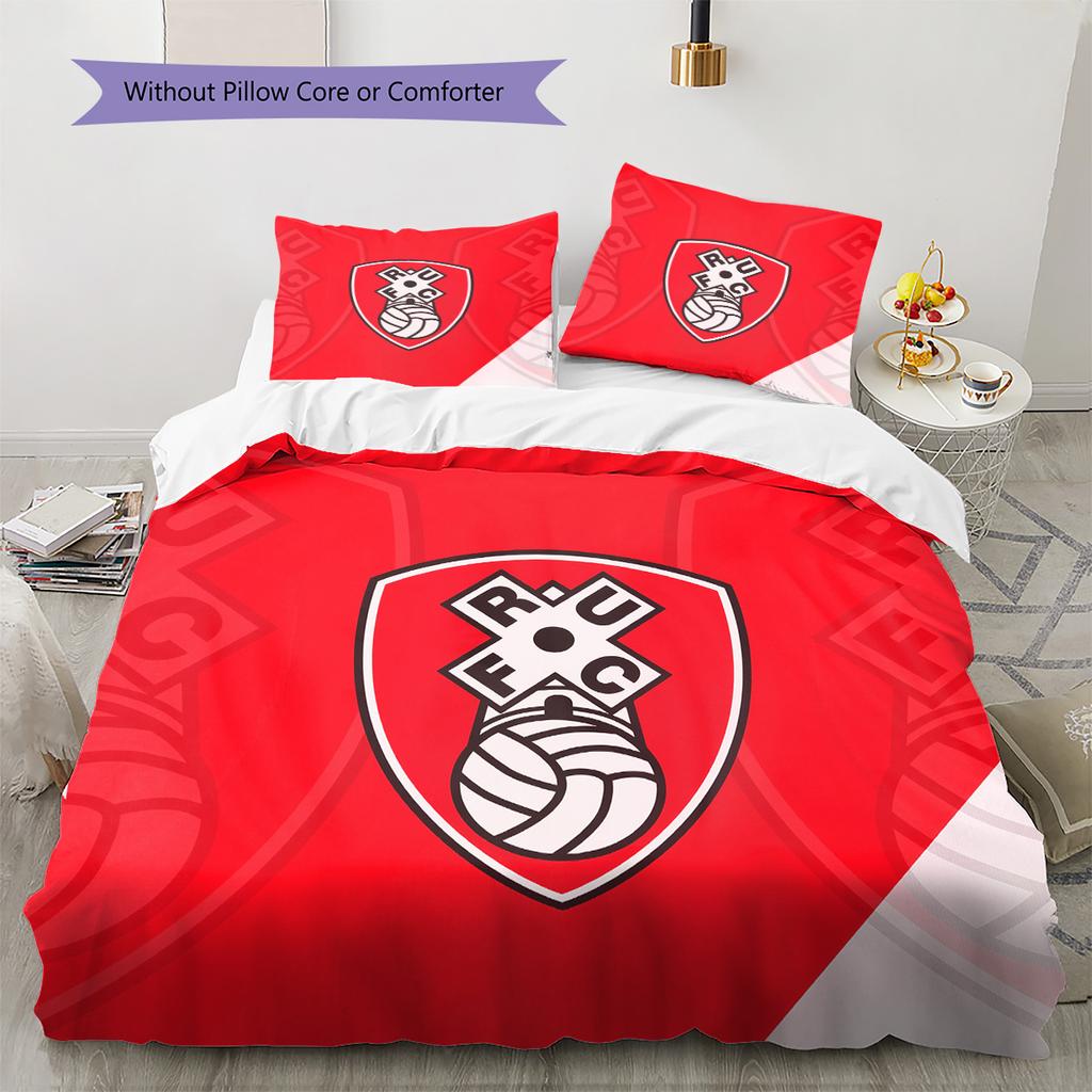 Rotherham United F.C. Pattern Bedding Quilt Set Home Decoration Gift (1 * duvet cover + 2 * pillowcase without core)