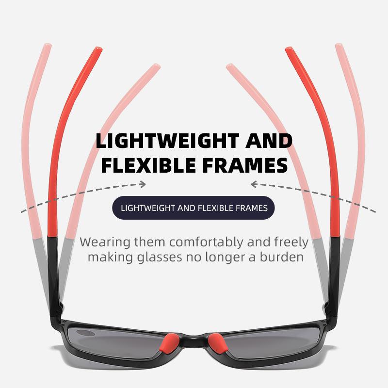 Unisex UV-Protective Presbyopia Glasses Stylish Square-Frame Blue Light Blocking Sun Reading Glasses with Plus Diopters