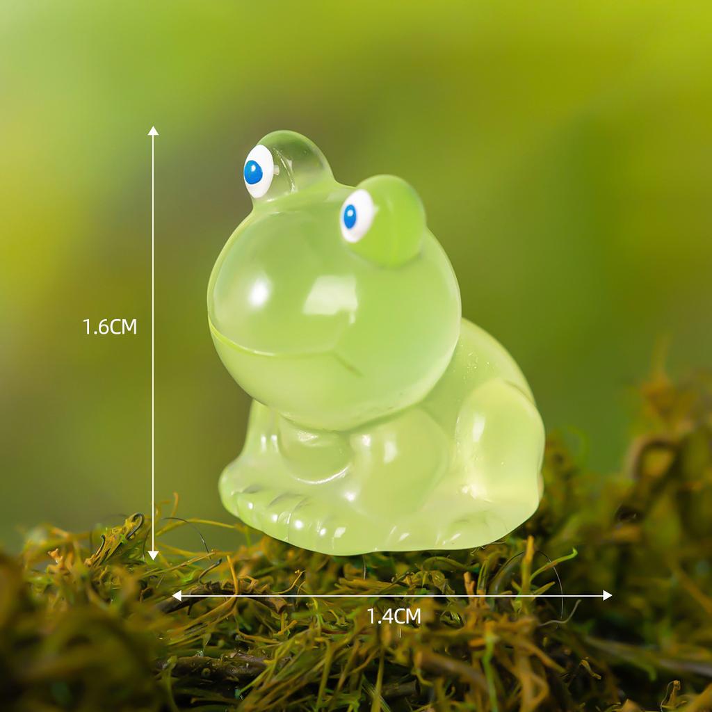 6pcs Mini Frogs Glow At Dark Fairy Garden Miniatures Decoration Luminous Frog Vivarium Micro Landscape DIY Accessories