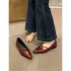 Fashion Fashion Cross Strap Women Mary Jane Shoes New 2025 Autumn Pointed Toe Dress Flat Shoe Ladies Red Soft Sole Ballet Shoes Zapatos