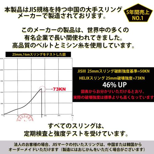 HELIX Строп ленточный Ширина 25 мм Рабочая нагрузка 1000 кг Нейлоновый строп Подъемный тяговый ремень Строп 1 т Японские спецификации В комплекте [Набор из 2 шт.] (3m)