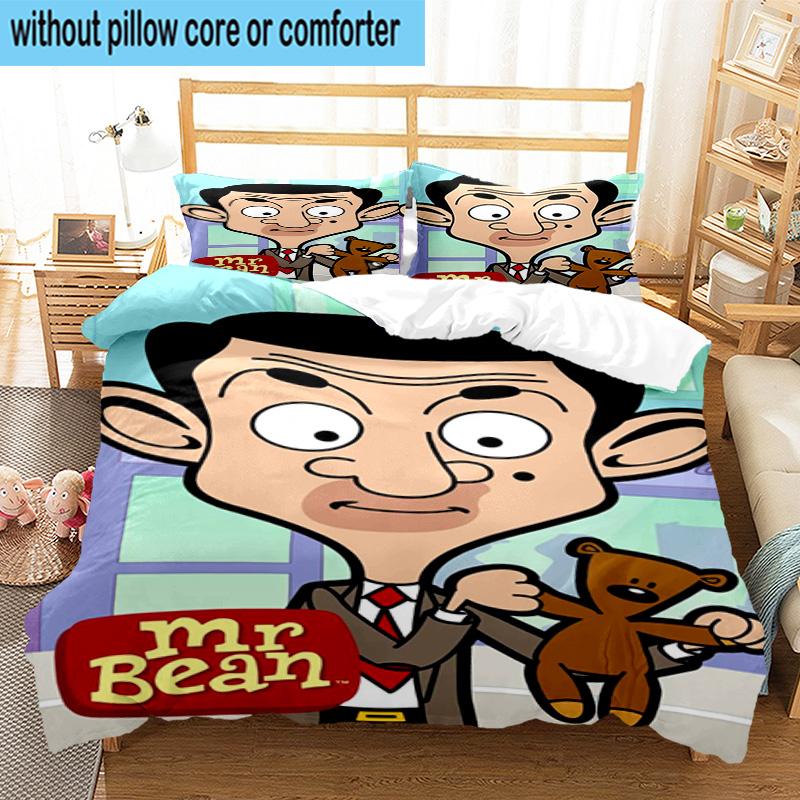 3PCS Mr. Bean's Adventure 3pcs Bedding,Including 3PCS Duvet Cover And 2pcs Pillowcases Perfect for Christmas,Ideal for Bedroom, Dormitory