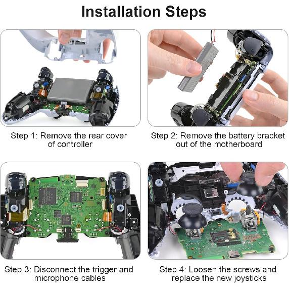 6 шт. Джойстики Холла для контроллера PS5, 3D аналоговые сенсорные стики для большого пальца, замена для контроллера PlayStation 5