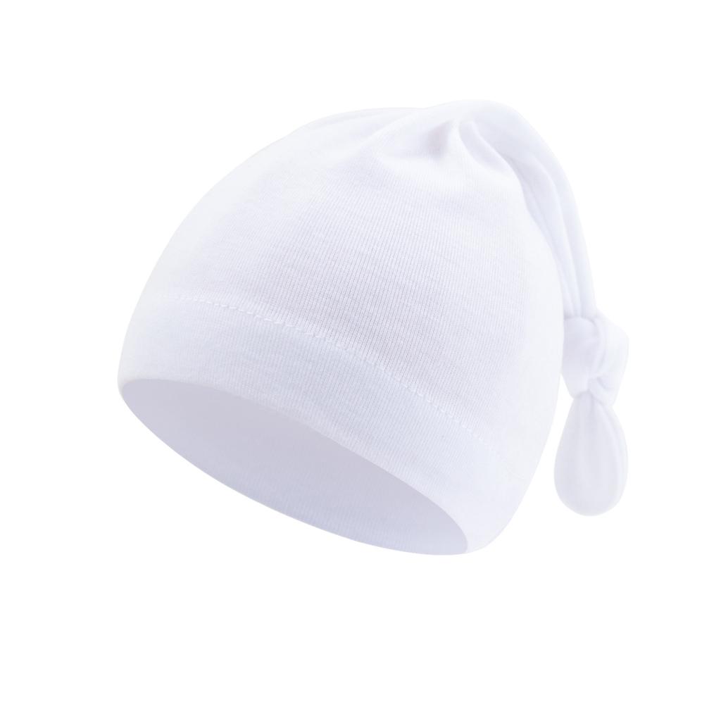 Unisex Soft Cotton Baby Hat with Tail Design & Pacifier Holder, Breathable Adjustable Newborn Cap for 0-12 Months, Spring Autumn Infant Headwear