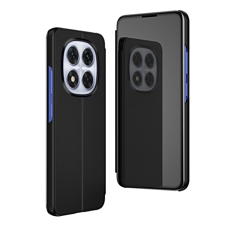 Чехол для Xiaomi Poco X7 5G Прозрачный Зеркальный Жесткий ПК Кожаная Задняя Крышка для PocoX7 Poko Pocco Little X7 X 7 Полный Защитник Флип Funda