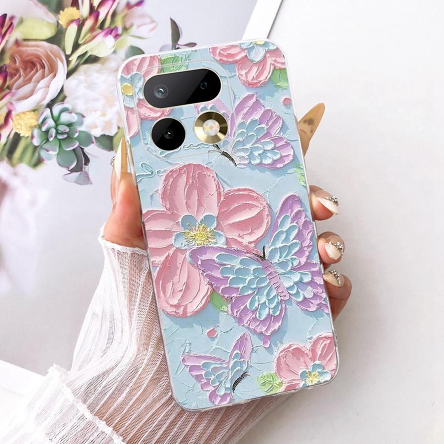 Чехол для Realme 16 Pro Цветок Бабочка Расписная Крышка Мягкий Силиконовый Корпус Для Realme16 16Pro 16 Pro+ Плюс Чехол для Телефона