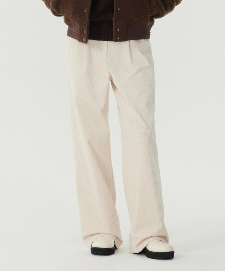COVERNAT WOMAN Corduroy Pintuck Pants Ivory