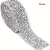 1pc Bling Crystal Rhinestone Ribbon, DIY Self-Adhesive Rhinestone Sticker Ribbon For Wedding Cakes Birthday Crafts Decorations