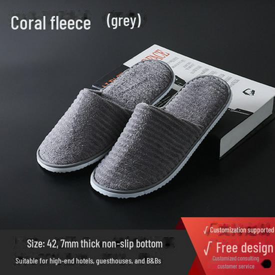 Luxury Disposable Slippers: Plush Coral Fleece, Non-Slip, Ideal for Home, Homestays, and Guest Comfort