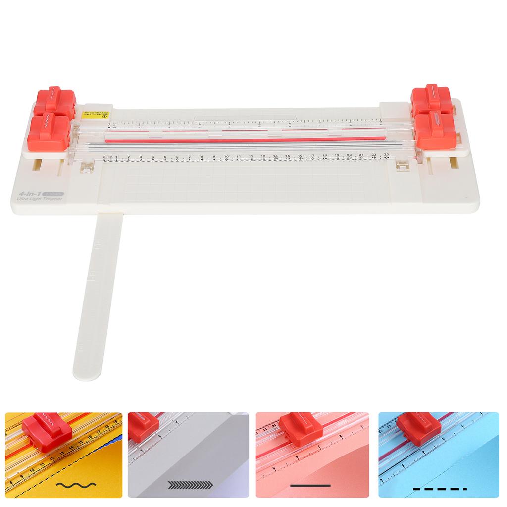 Резак для бумаги 4 в 1, портативный фототриммер с роликами, точками, прямой волнистой линией биговки