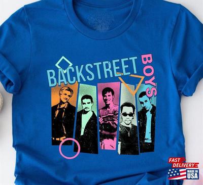 Винтажная синяя хлопковая унисекс футболка группы Backstreet Boys S-5XL