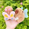Cartoon Plush Capybara Keychain Pull Butterfly Car Keyring Funny Capybara Dolls Pendant  Bag Decor