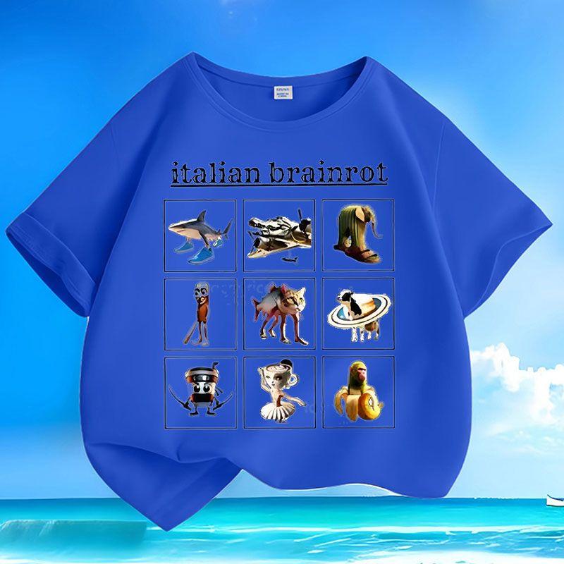 Детский повседневный тунтунгтунгсагур деревянная фигурка Шань Хай Цзин топ, летний свободный топ для мальчиков и девочек