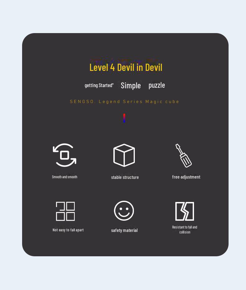 Holy Hand 4th Level Alien Magic 2.0: High-Difficulty Puzzle Cube for Boys - Smooth Solid Color Exercise