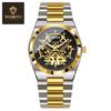 BINBOND Top Brand Luxury Men Quartz Watch Waterproof Luminous Skeleton Hollow Watches Stainless Steel Strap Business Men's Watch