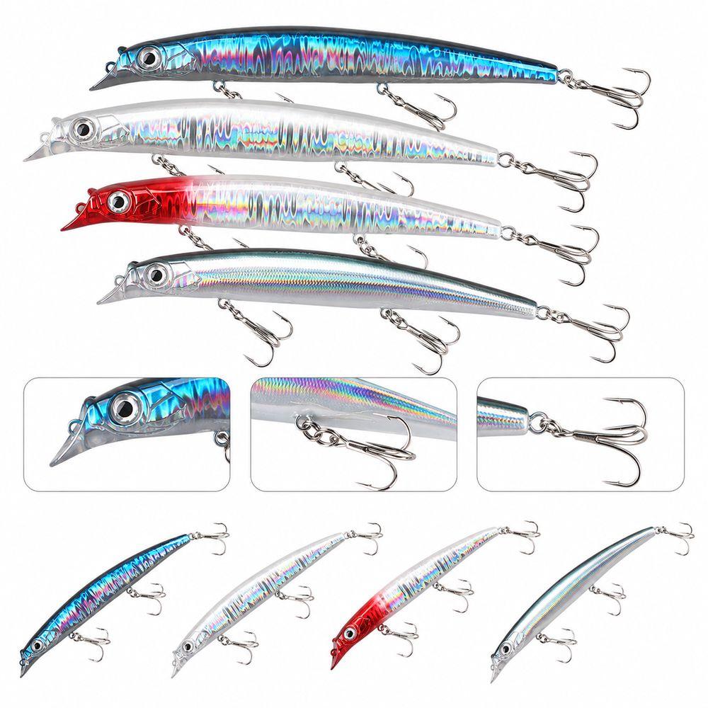 Reflective Finish Floating Minnow Lure Long Casting Artificial Fish Bait Saltwater Fishing