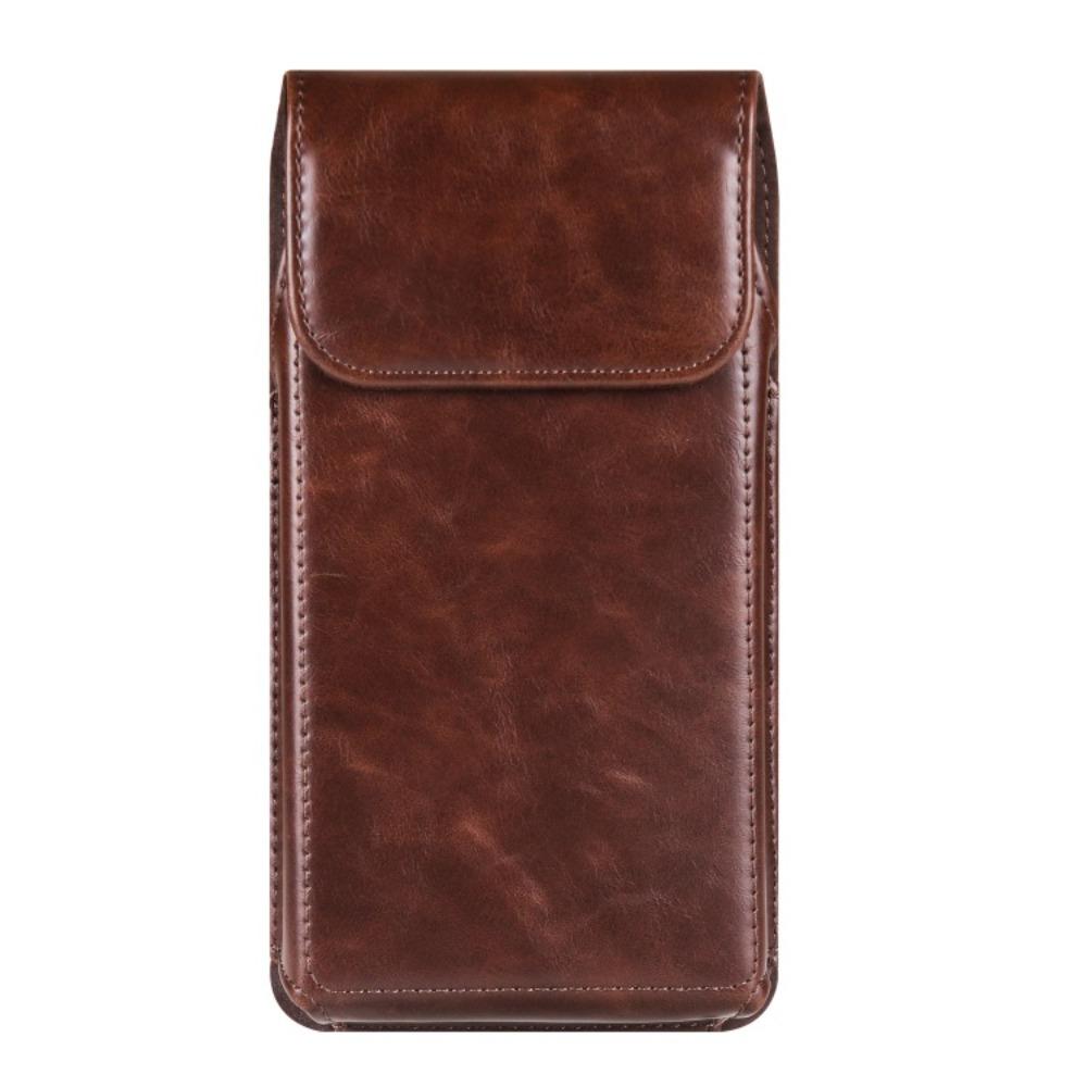 Solid Color Leather Belt Clip Phone Case Vertical Phone Belt Hanging Pouch Outdoor Sports