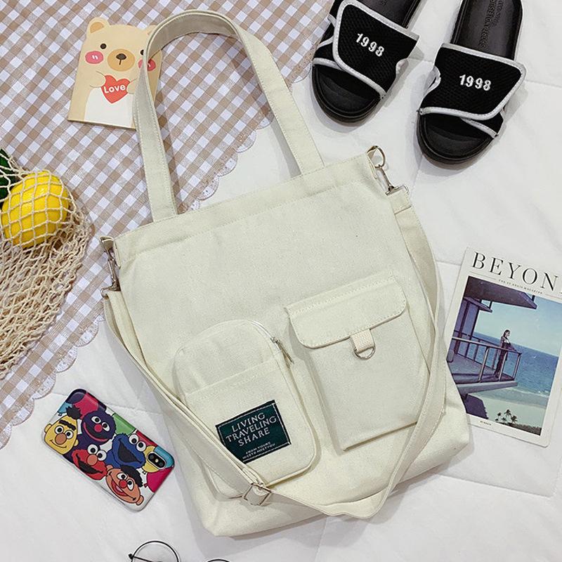 Canvas Bag Personalized Messenger Bag Female Student Campus Handbag Casual Fashion Shoulder Bag