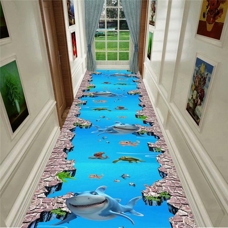 Super Absorbent Geometric Rug - Stain-Fighting, Waterproof, Anti-Slip Grip - Perfect for Hallway, Foyer, Bedroom Floors - Rectangle Hall Runner