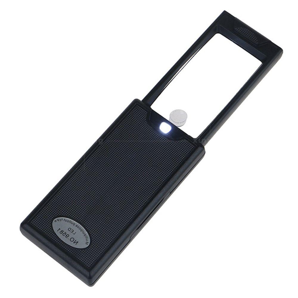 LED Illumination Light Folding Magnifier 2.5X 45X Magnifying Glass Portable Jewelry Magnifier Home
