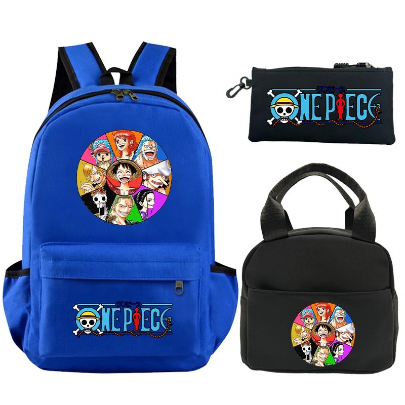 3 шт./компл. рюкзак, цельный рюкзак с принтом в стиле аниме, сумка для обеда, пенал для подростков, детский школьный рюкзак для девочек и мальчиков