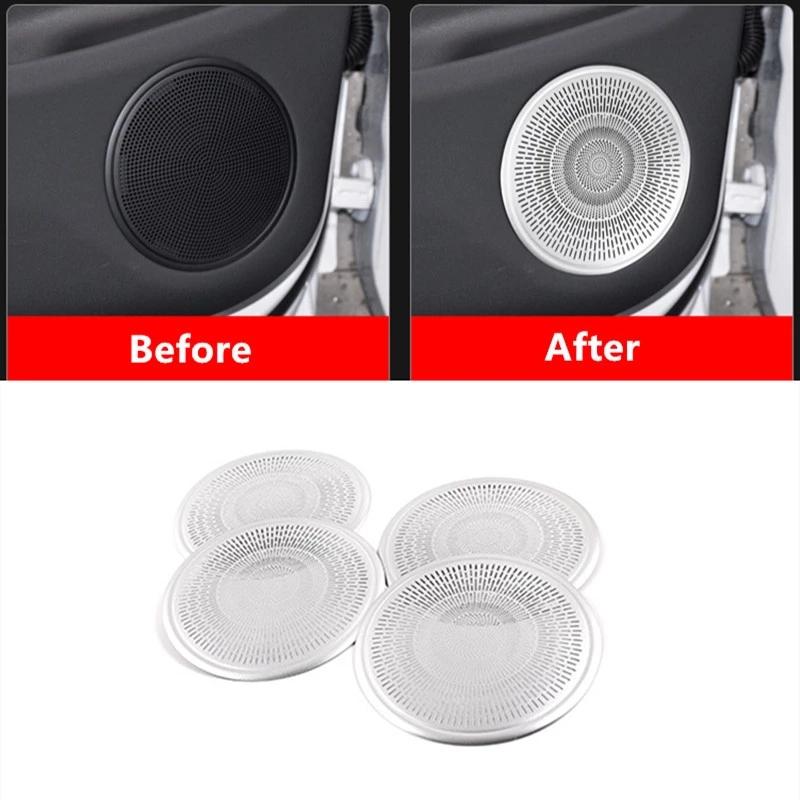 Алюминиевый сплав, автомобильный Стайлинг, дверной аудиодинамик, сетчатая крышка, накладка для Land Rover Range Rover Evoque, авто интерьер