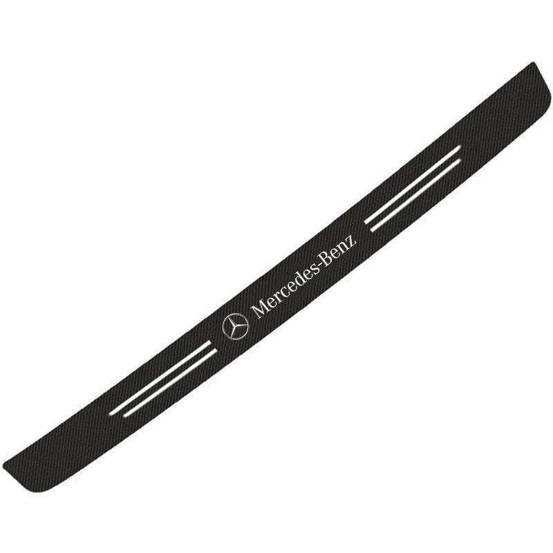 Car Door Sill Scuff Plate Decor Carbon Fiber Stickers For Mercedes Benz A B C E S Class CLA CLS SLK GLA GLC GLB GLK AMG W204 W20
