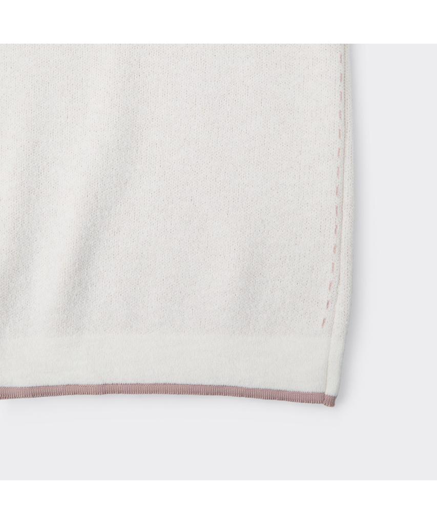 Keoseuuteommellou Pink Two-Tone Half Round Neck Sweater Cwwam26422Pix