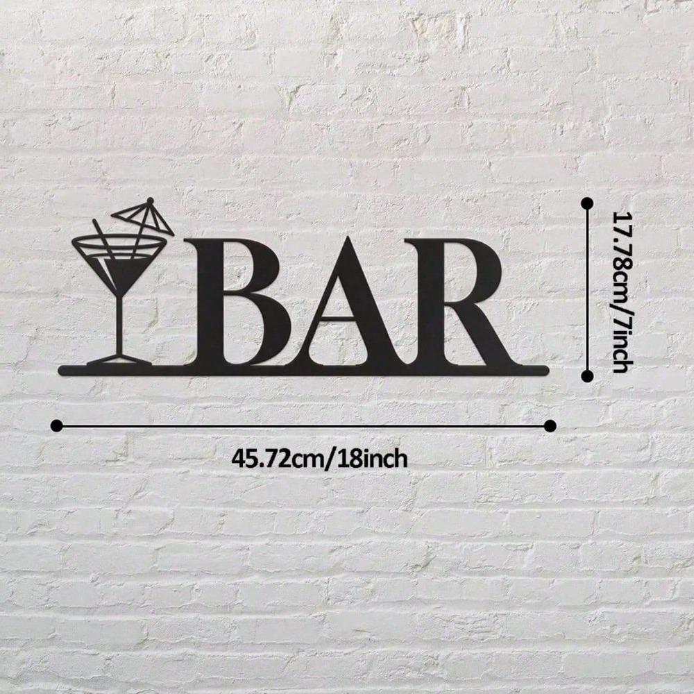 Vintage Black Metal Happy Hour Sign Rustic Pub Wall Decor for Home Bar Man Cave Outdoor Patio