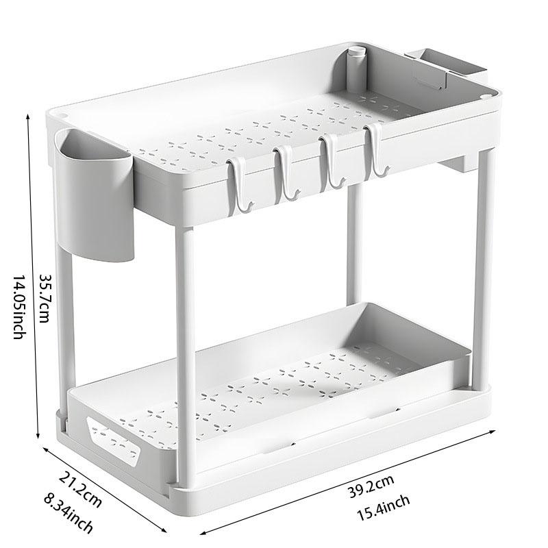 Black/White Kitchen Organization Rack Multi-Purpose Storage Shelf Seasoning Rack Bathroom Toiletries Organization