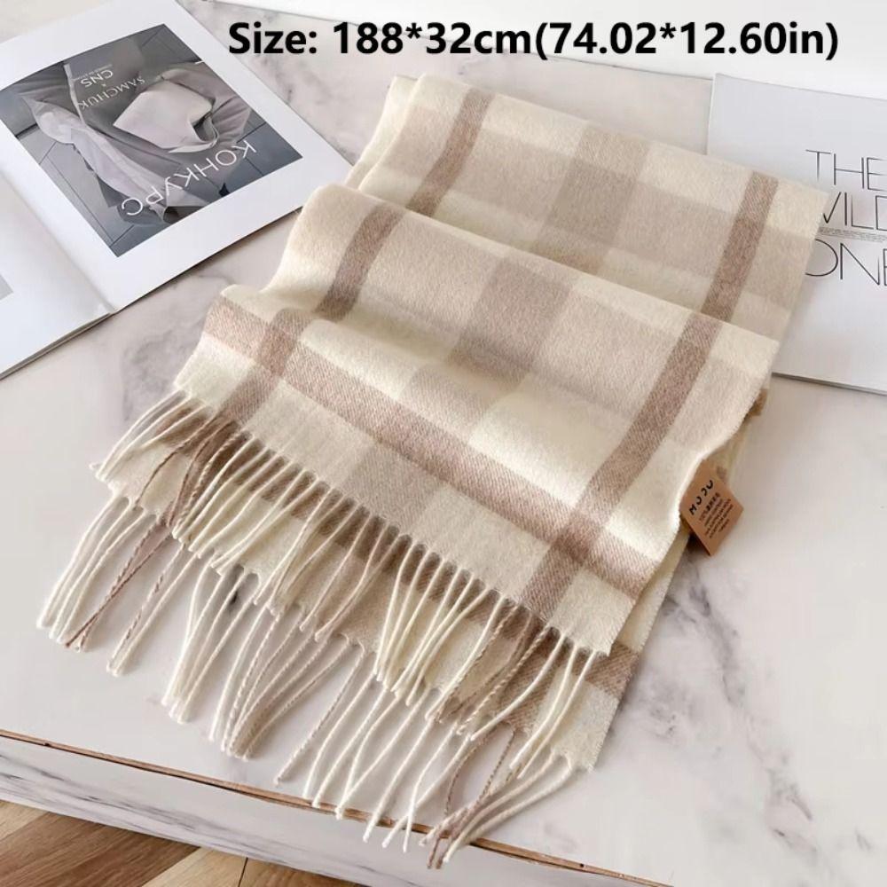 Thick Warm Winter Plaid Scarf Windproof Shawl Wrap Fashion Long Tassel Scarves