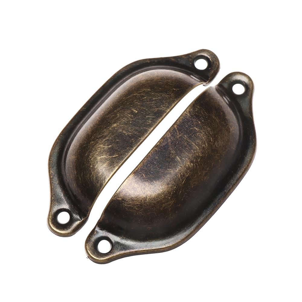 Furniture Shell Shape Antique Brass Dresser Drawer Knob Wardrobe Pulls Door Handle Cabinet Pulls